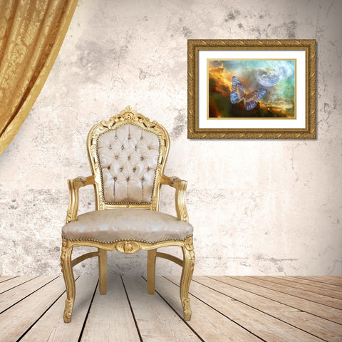 Give Thanks Gold Ornate Wood Framed Art Print with Double Matting by Murdock, Ramona