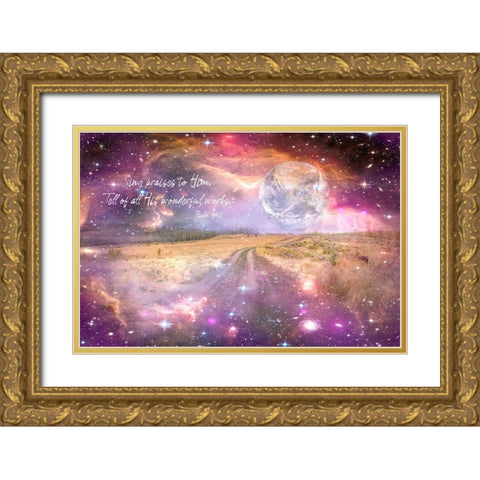 Tell All His Wonderful Works Gold Ornate Wood Framed Art Print with Double Matting by Murdock, Ramona