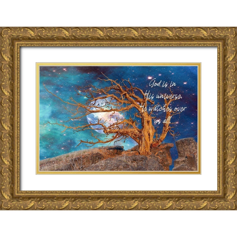 God in His Universe Gold Ornate Wood Framed Art Print with Double Matting by Murdock, Ramona