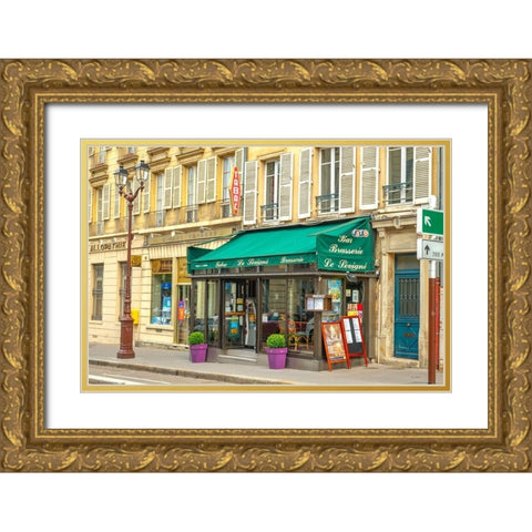 Paris Brasserie Gold Ornate Wood Framed Art Print with Double Matting by Murdock, Ramona