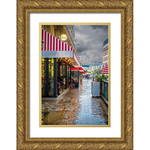 Paris CafÃ© Mimosa Gold Ornate Wood Framed Art Print with Double Matting by Murdock, Ramona