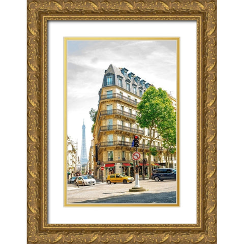 Paris Corner Gold Ornate Wood Framed Art Print with Double Matting by Murdock, Ramona