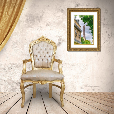 Eiffel Tower II Gold Ornate Wood Framed Art Print with Double Matting by Murdock, Ramona