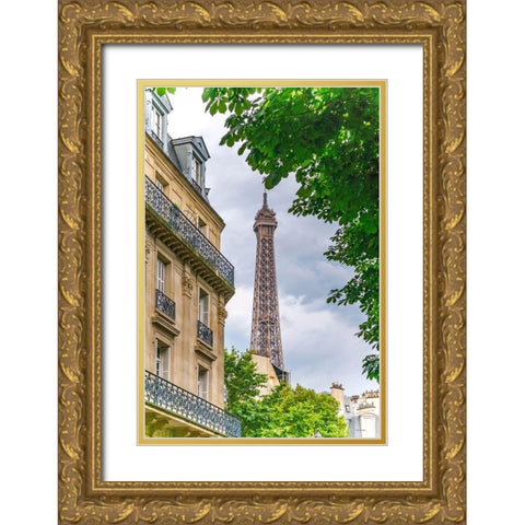 Eiffel Tower II Gold Ornate Wood Framed Art Print with Double Matting by Murdock, Ramona