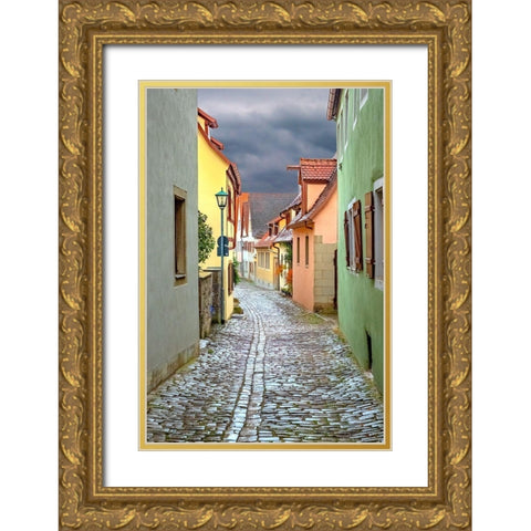 Rothenberg Cobblestone Lane Gold Ornate Wood Framed Art Print with Double Matting by Murdock, Ramona