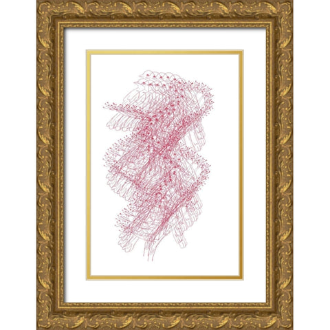 Abstract Birds III Gold Ornate Wood Framed Art Print with Double Matting by Murdock, Ramona