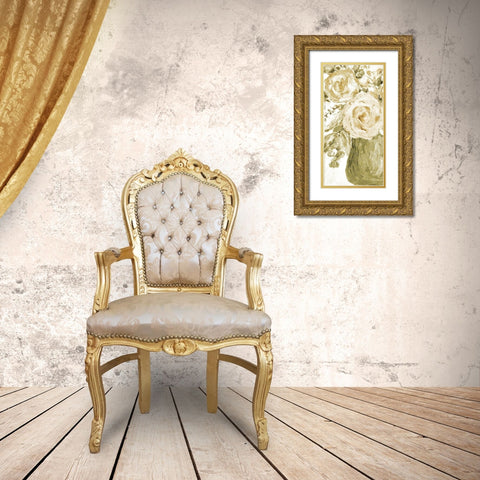 Golden Glitter Vase No. 3 Gold Ornate Wood Framed Art Print with Double Matting by Murdock, Ramona