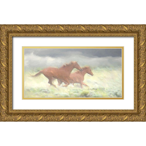 Running Wild Gold Ornate Wood Framed Art Print with Double Matting by Murdock, Ramona