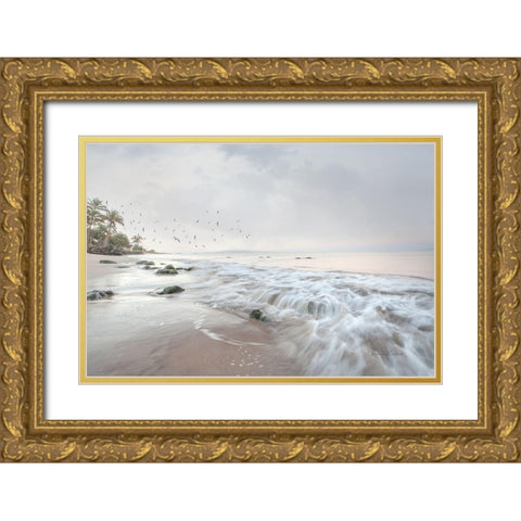 Early Morning Beach III Gold Ornate Wood Framed Art Print with Double Matting by Murdock, Ramona