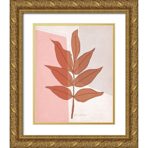 Leaf Set II Gold Ornate Wood Framed Art Print with Double Matting by Murdock, Ramona