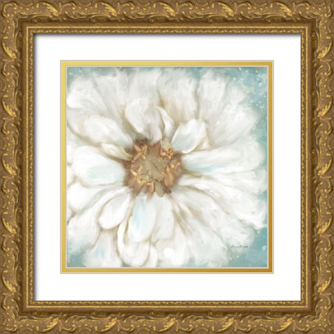 Zinnia I Gold Ornate Wood Framed Art Print with Double Matting by Murdock, Ramona