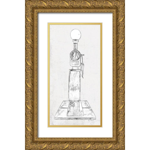 Fuel Station Sketch No. 4 Gold Ornate Wood Framed Art Print with Double Matting by Murdock, Ramona