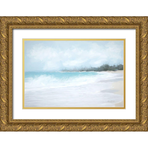 Windy Harbor Gold Ornate Wood Framed Art Print with Double Matting by Murdock, Ramona