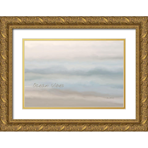 Ocean Vibes Gold Ornate Wood Framed Art Print with Double Matting by Murdock, Ramona