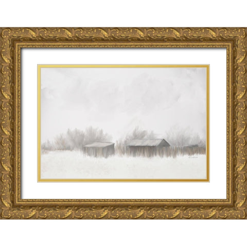 Vintage Farmstead No. 1 Gold Ornate Wood Framed Art Print with Double Matting by Murdock, Ramona