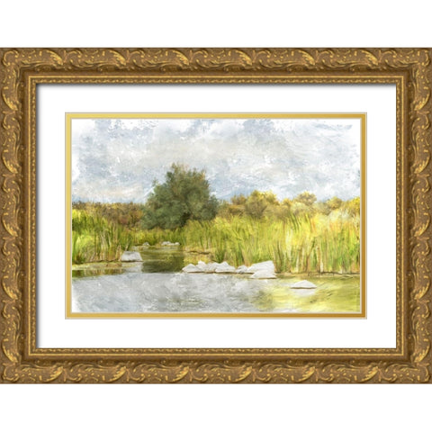 Marshy Wetlands No. 1 Gold Ornate Wood Framed Art Print with Double Matting by Murdock, Ramona