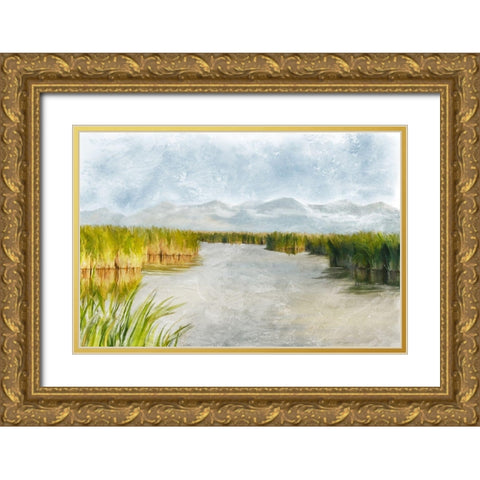 Marshy Wetlands No. 3 Gold Ornate Wood Framed Art Print with Double Matting by Murdock, Ramona