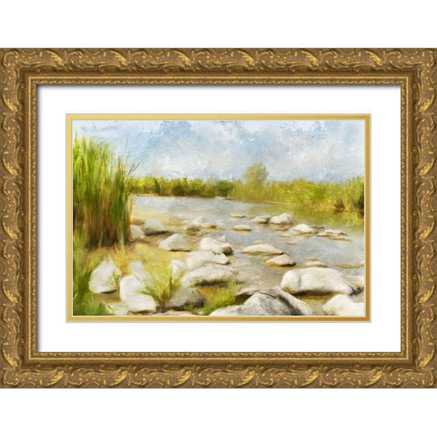Marshy Wetlands No 4 Gold Ornate Wood Framed Art Print with Double Matting by Murdock, Ramona