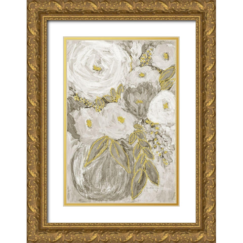 Gold Age Floral I Gold Ornate Wood Framed Art Print with Double Matting by Murdock, Ramona