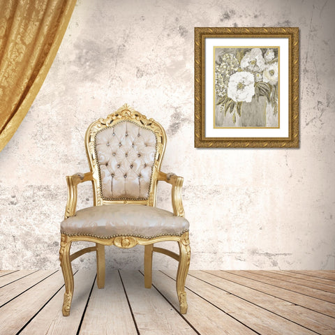 Golden Age Floral II Gold Ornate Wood Framed Art Print with Double Matting by Murdock, Ramona