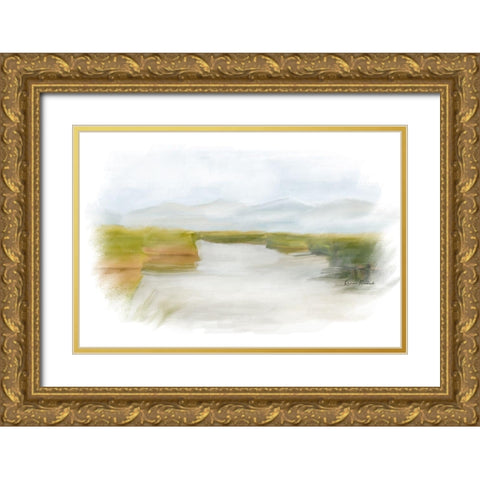 Marshy Wetlands III Gold Ornate Wood Framed Art Print with Double Matting by Murdock, Ramona