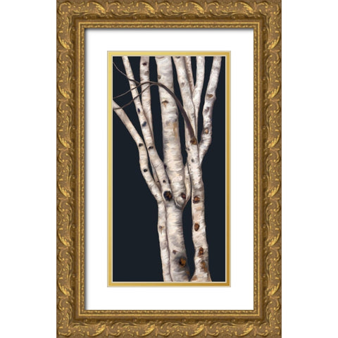 Birch Tree II Gold Ornate Wood Framed Art Print with Double Matting by Murdock, Ramona