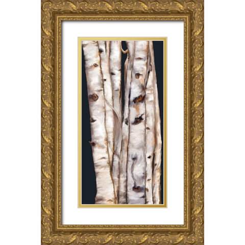 Birch Tree III Gold Ornate Wood Framed Art Print with Double Matting by Murdock, Ramona