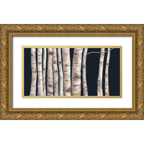 Birch Grove I Gold Ornate Wood Framed Art Print with Double Matting by Murdock, Ramona