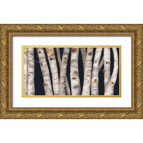 Birch Grove II Gold Ornate Wood Framed Art Print with Double Matting by Murdock, Ramona
