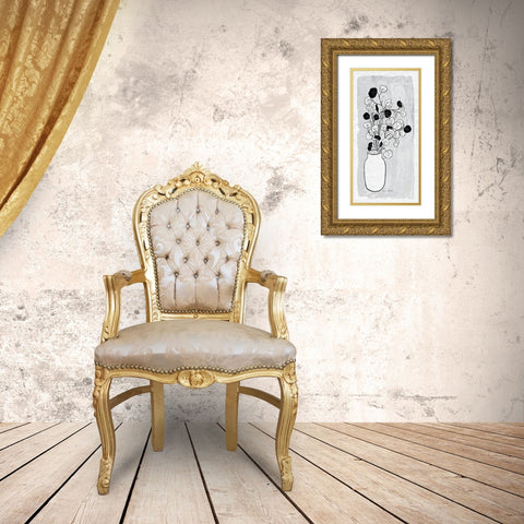 Ginkgo Branches Gold Ornate Wood Framed Art Print with Double Matting by Murdock, Ramona