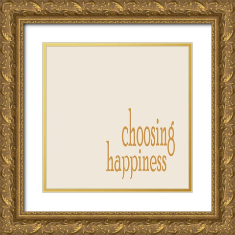Choosing Happiness No. 4 Gold Ornate Wood Framed Art Print with Double Matting by Murdock, Ramona