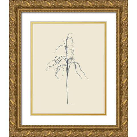 Dried Grasses III Gold Ornate Wood Framed Art Print with Double Matting by Murdock, Ramona