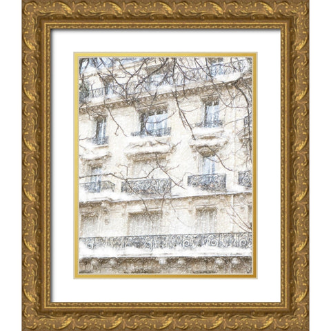 Parisian Holiday Gold Ornate Wood Framed Art Print with Double Matting by Murdock, Ramona