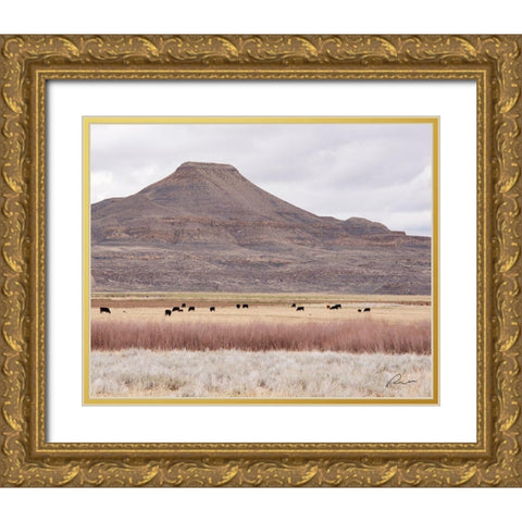 Pasture Land Gold Ornate Wood Framed Art Print with Double Matting by Murdock, Ramona