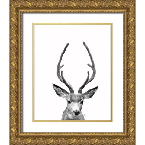 The Majestic Deer II Gold Ornate Wood Framed Art Print with Double Matting by Murdock, Ramona
