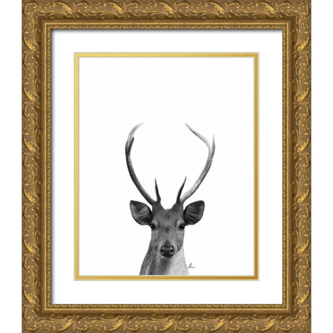 The Majestic Deer I Gold Ornate Wood Framed Art Print with Double Matting by Murdock, Ramona