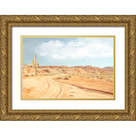 Desert Road Gold Ornate Wood Framed Art Print with Double Matting by Murdock, Ramona