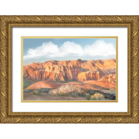 Snow Canyon II Gold Ornate Wood Framed Art Print with Double Matting by Murdock, Ramona