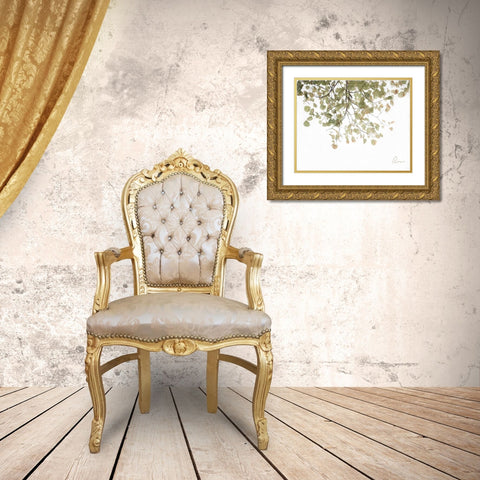 Aspen Leaves Gold Ornate Wood Framed Art Print with Double Matting by Murdock, Ramona