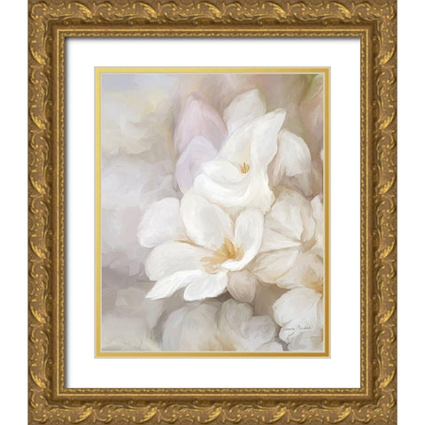 Tranquility White IV Gold Ornate Wood Framed Art Print with Double Matting by Murdock, Ramona