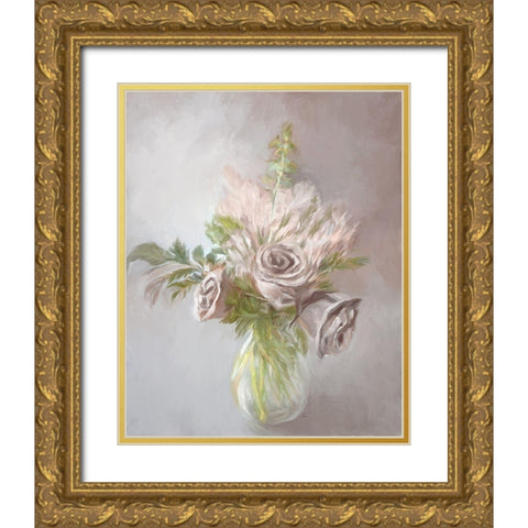 Mauve Bouquet II Gold Ornate Wood Framed Art Print with Double Matting by Murdock, Ramona