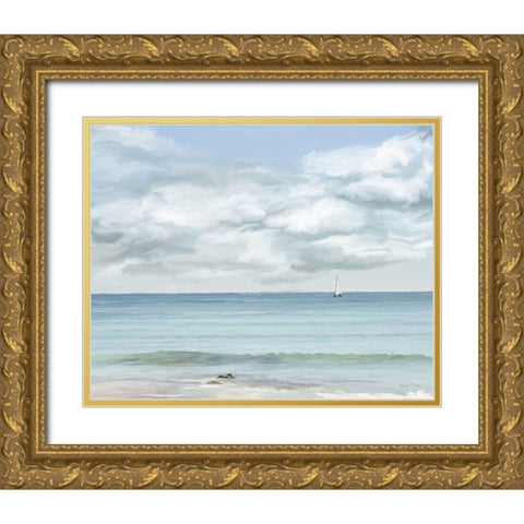 That Day in Paradise Gold Ornate Wood Framed Art Print with Double Matting by Murdock, Ramona