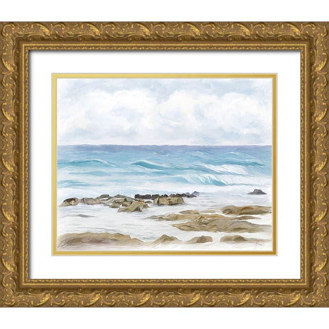 Wave Therapy I Gold Ornate Wood Framed Art Print with Double Matting by Murdock, Ramona