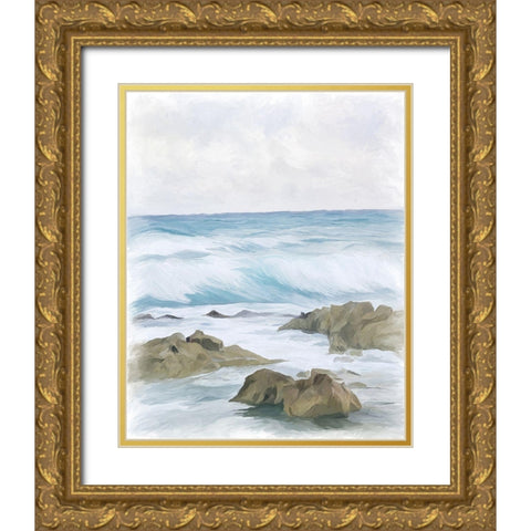 Wave Therapy II Gold Ornate Wood Framed Art Print with Double Matting by Murdock, Ramona