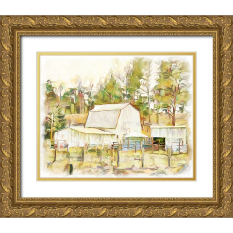 Barn 504 Gold Ornate Wood Framed Art Print with Double Matting by Murdock, Ramona