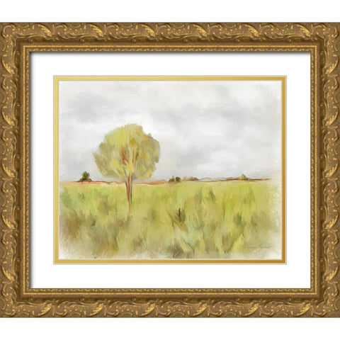 Lone Tree Gold Ornate Wood Framed Art Print with Double Matting by Murdock, Ramona