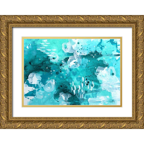 Ocean Mediation Gold Ornate Wood Framed Art Print with Double Matting by Allemand, Sue