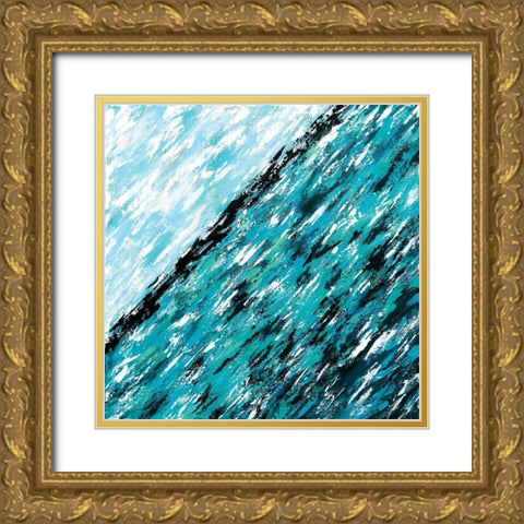 New Ocean Gold Ornate Wood Framed Art Print with Double Matting by Allemand, Sue