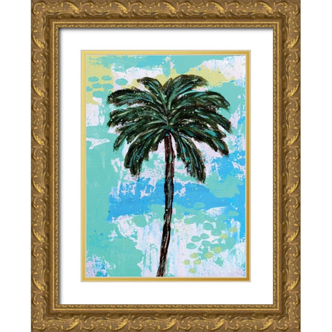 Palms Gold Ornate Wood Framed Art Print with Double Matting by Allemand, Sue