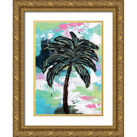 Palms II Gold Ornate Wood Framed Art Print with Double Matting by Allemand, Sue
